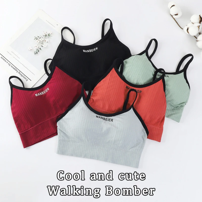 Nuovo reggiseno sportivo per le donne palestra Sexy Crop Top reggiseno donna intimo in cotone Soft Comfort Tube Top reggiseno femminile Top per