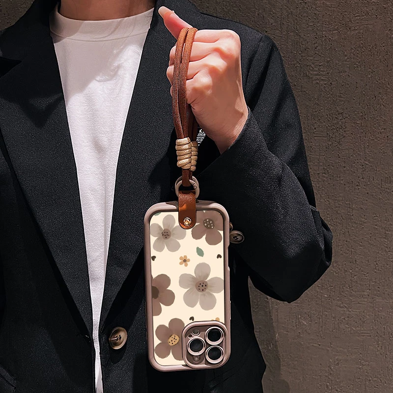 Retro-Blumenmuster Lanyard-Handyhülle für Samsung Galaxy Note 20 S24 S25 S26 Plus S24 S23 FE S23 S24 S25 Ultra A56 Cover – Detail 7