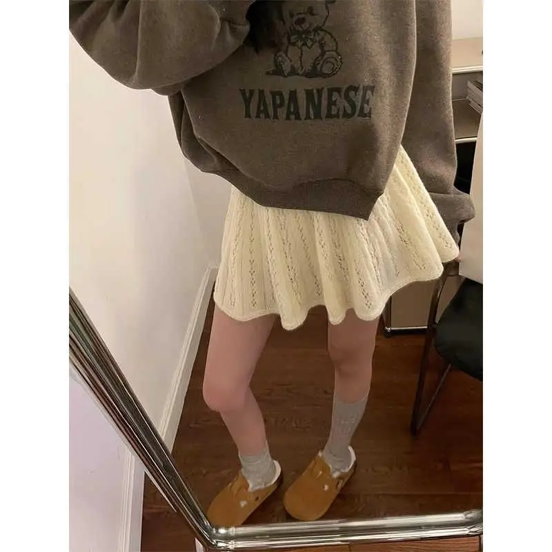 Gagarich 2025 Koreanische Sanfte Gestrickte Kurze Plissee Herbst Winter Neue Stil Temperament Süße Würzig Hohe Taille Abnehmen Rock
