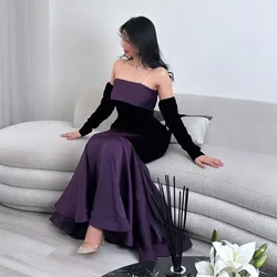 Customized Satin Draped Pleat Engagement Mermaid Strapless Bespoke Occasion Gowns Long Dresses Evening Casual Dress for Women