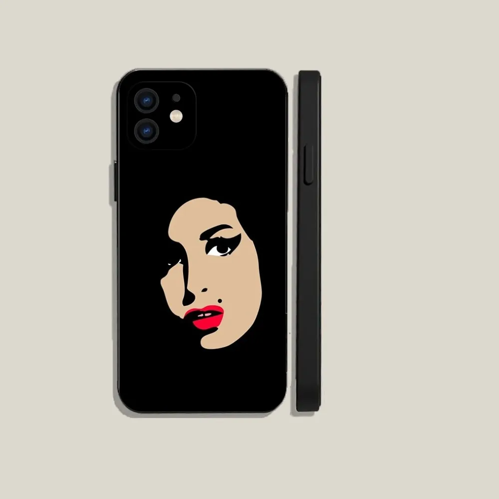 Amy W-Winehouse singer Phone Case For iPhone 15,14,13,12,11,Plus,Pro Max,XS,X,XR,SE,Mini,8,7 Soft Silicone Black Cover