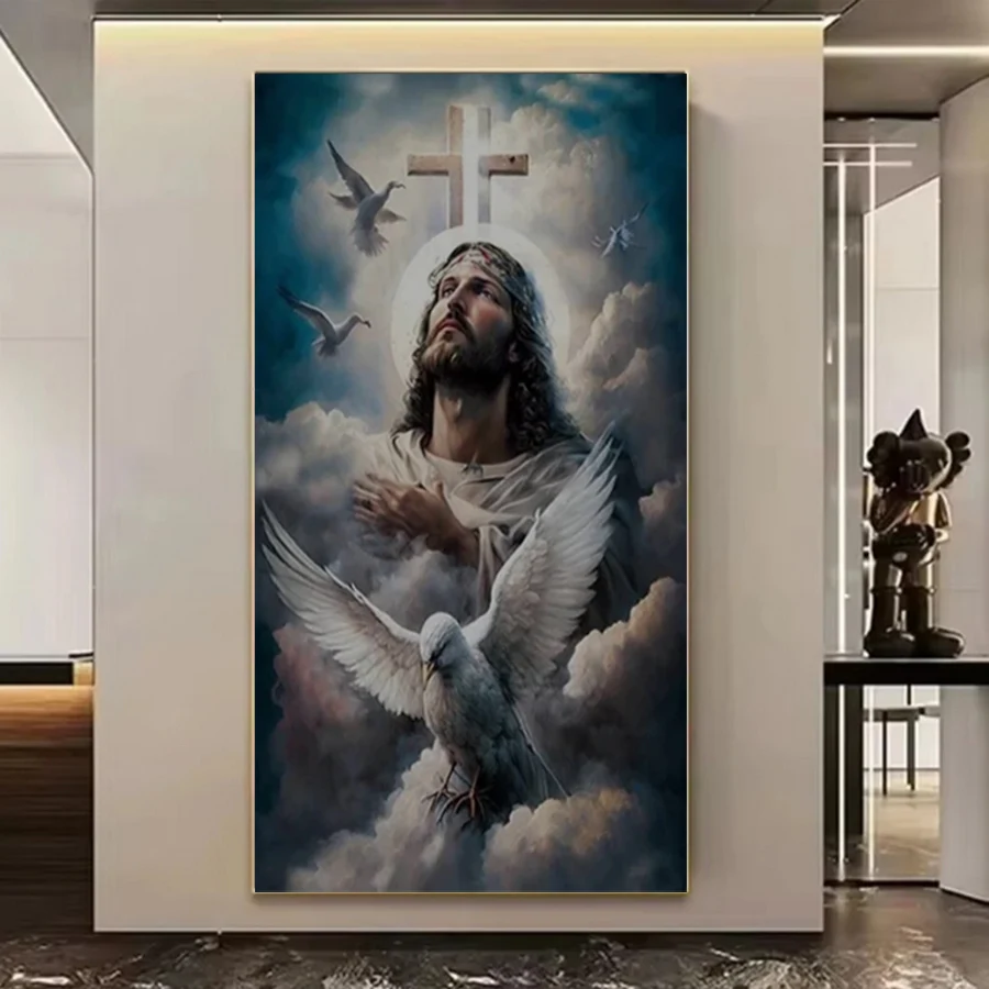 

Diamond Painting Kits Jesus White Dove Full Square Round Drill 5D DIY Diamond Embroidery Cross Stitch Mosaic Home Decoration
