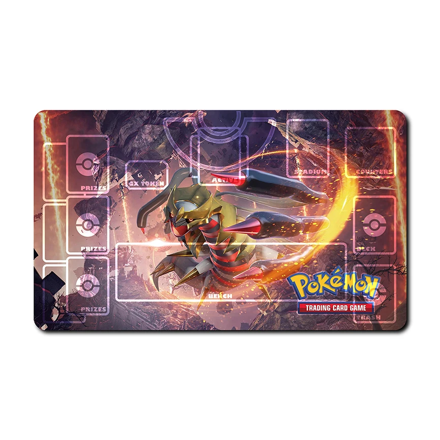 PTCG Drago Rayquaza Necrozma Giratina 600x350mm Griglia di Carta Playmat Anime Cartoon Dialga Singolo Giocatore di Battaglia Gioco Da Tavolo Zerbino Giocattolo