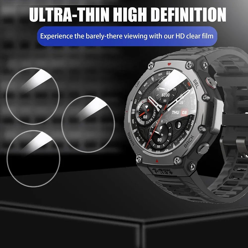 Tempered Glass Screen Protector for Amazfit T-Rex 3 Premium Full Coverage Protective Film Watch Glassed Protectors for T-Rex 3