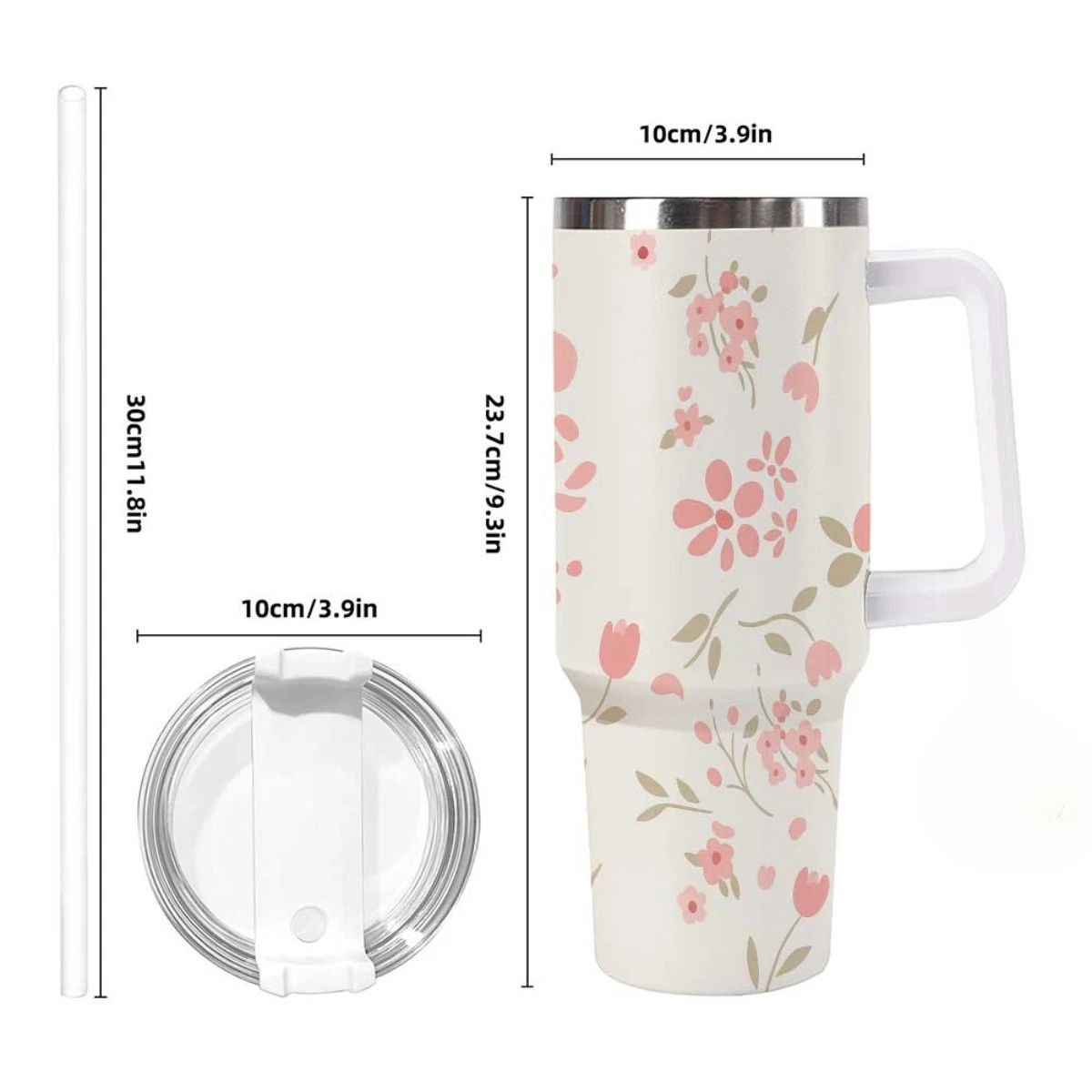 1pc 40oz Insulated Mug with Lid & Rope Handle - Leakproof Double-Wall Suitable for Hot/Cold Drinks, Portable Coffee for Home, Office, Travel, Camping, Picnic, Parties, Gift for, 304 Stainless