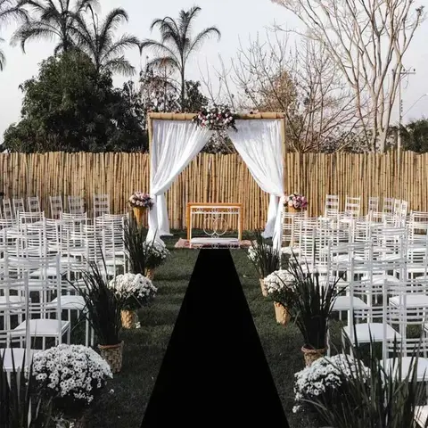 미끄럼 방지 검은색 통로 러너 카펫, 카펫, 결혼식, 파티, 연회 장식, 교회, 실내, 실외에 적합