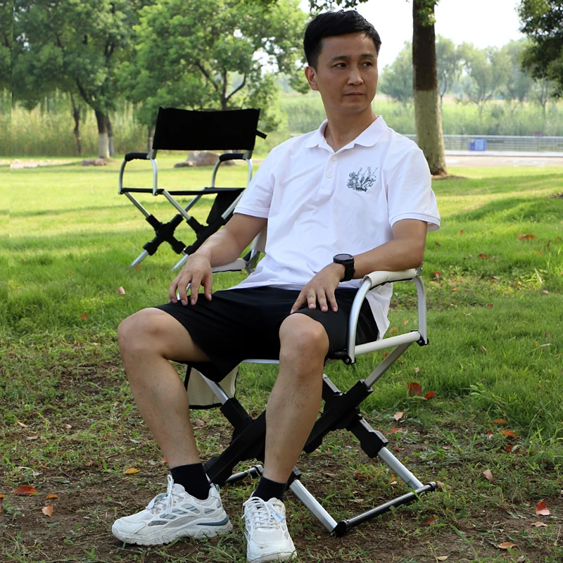 كرسي مدير خارجي مصنوع من سبائك الألومنيوم كرسي تخييم قابل للطي خفيف الوزن ومحمول للترفيه والسفر كرسي خارجي #5