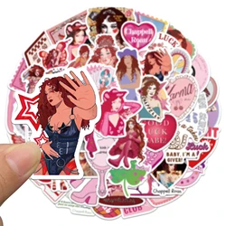 52PCS Chappell Roan Stickers Pink Exquisite Handbooks Material Phone Cases Laptop Suitcases Water Cups Waterproof Stickers