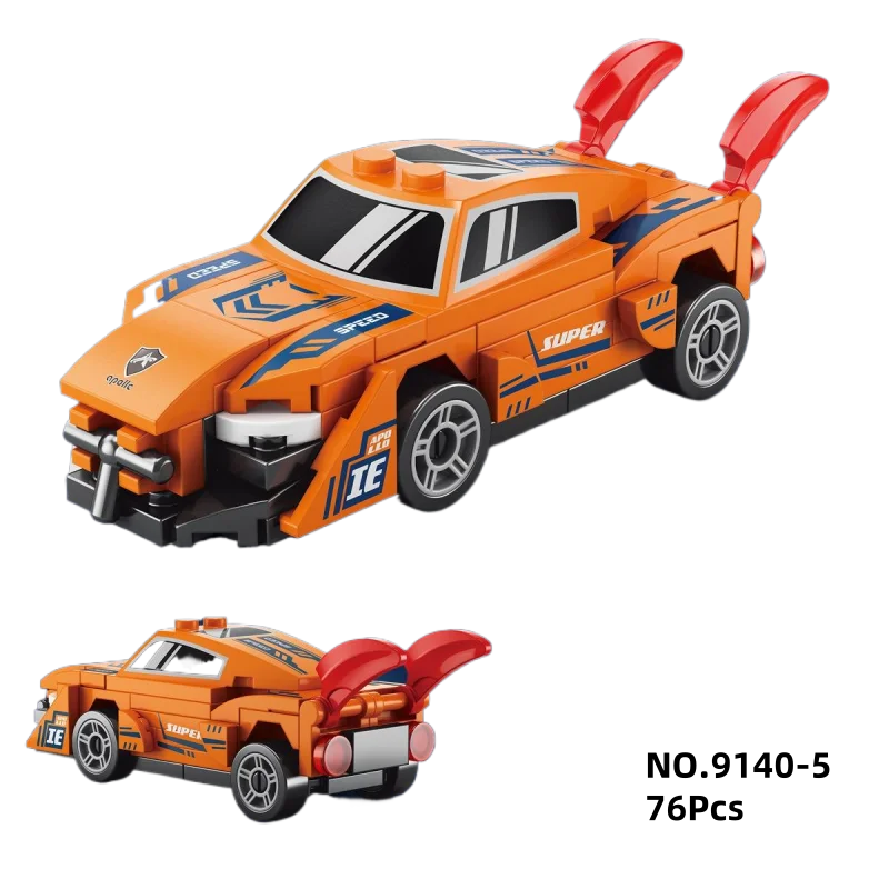 مدينة سرعة سباق السيارات سباق السيارات نموذج اللبنات الفنية مركبة سيارات رياضية لعب الطوب هدية للأطفال الأولاد #5
