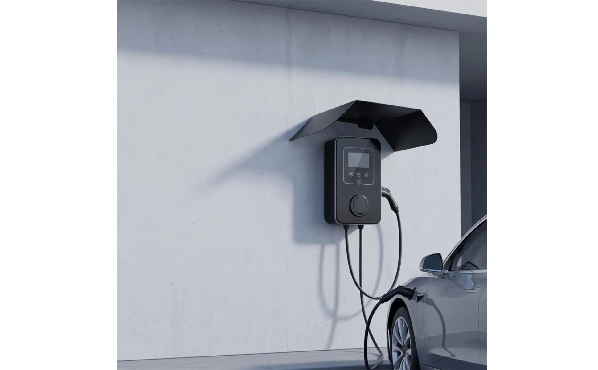 EV Charger Rain Cover Resistant EV Charger Cover Charging Station Canopy Rust-Proof Charging Unit Protective Roof All-Weather