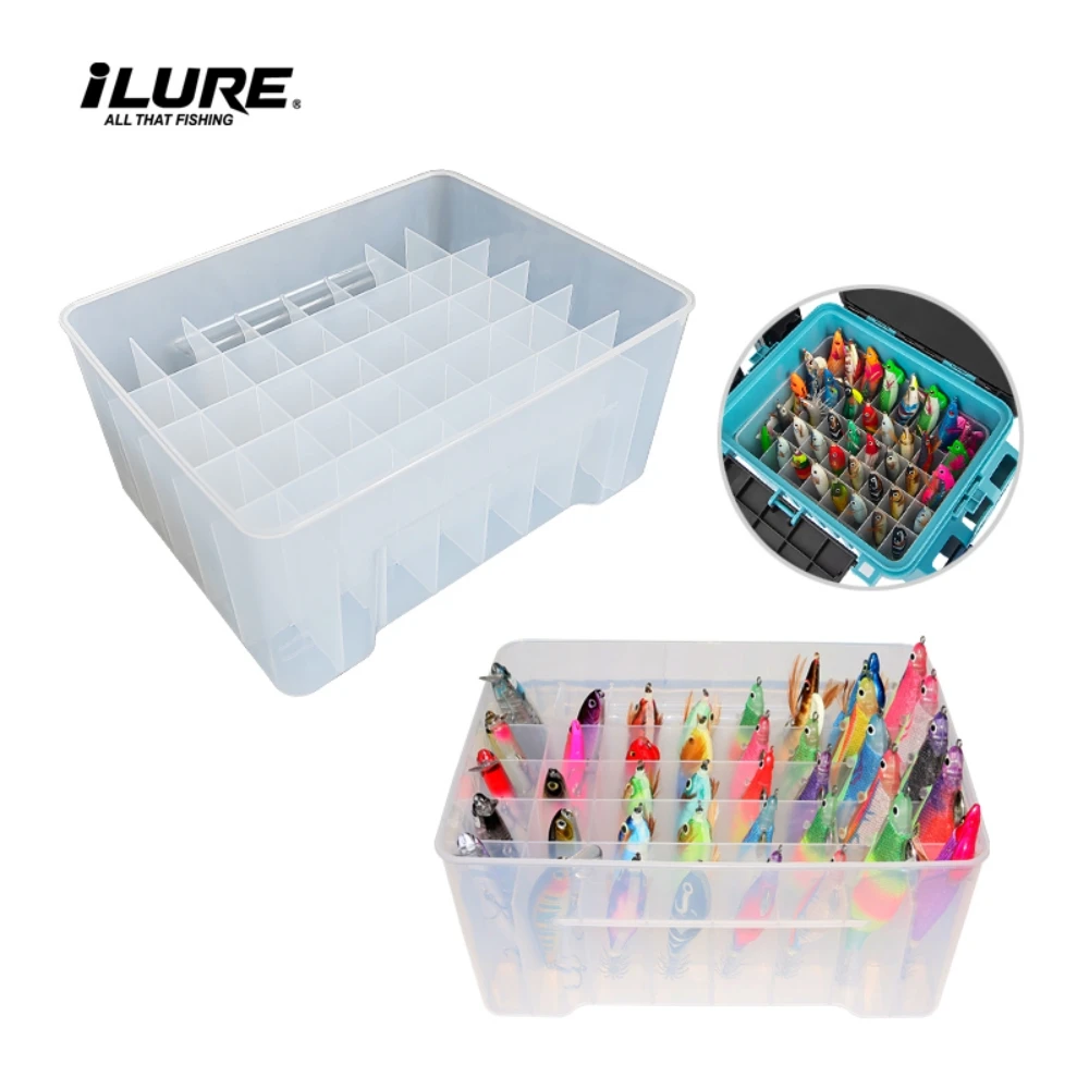 Grote Viskist 40 Roosters Plastic Tackle Box Gevoerd Doos Egi Webfoot Octopus Opbergdoos Inktvis Jig Hard Aas Gereedschapkoffer