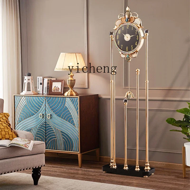 

L20- European light luxury floor clock household living room high-end large clock villa modern creative clock