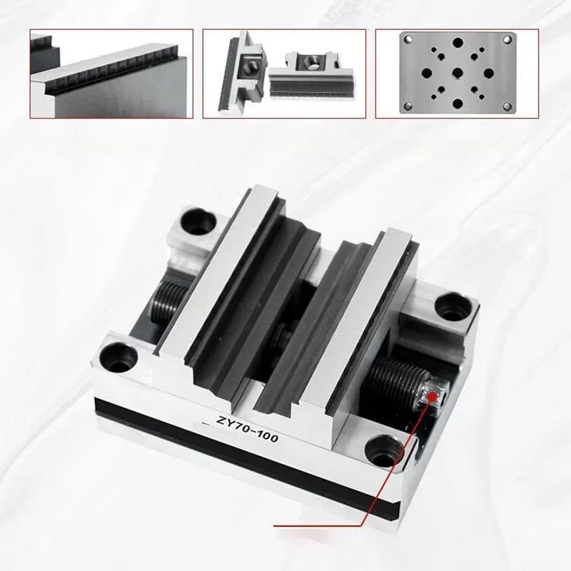 High Precision Self-centering CNC Vise 0.03MM Concentric Flat Nose Pliers Four-turn Table Fixture for Machining Workshop Use