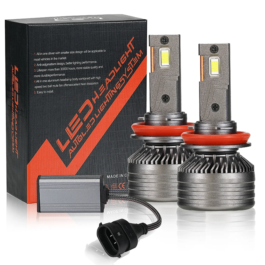 Vx40 30000lm high-power 180W H7 Led Lamp Double Copper Tube Led Lights For Car H1 H11 HB3 9005 HB4 9006 Led Headlight Bulb 6000K