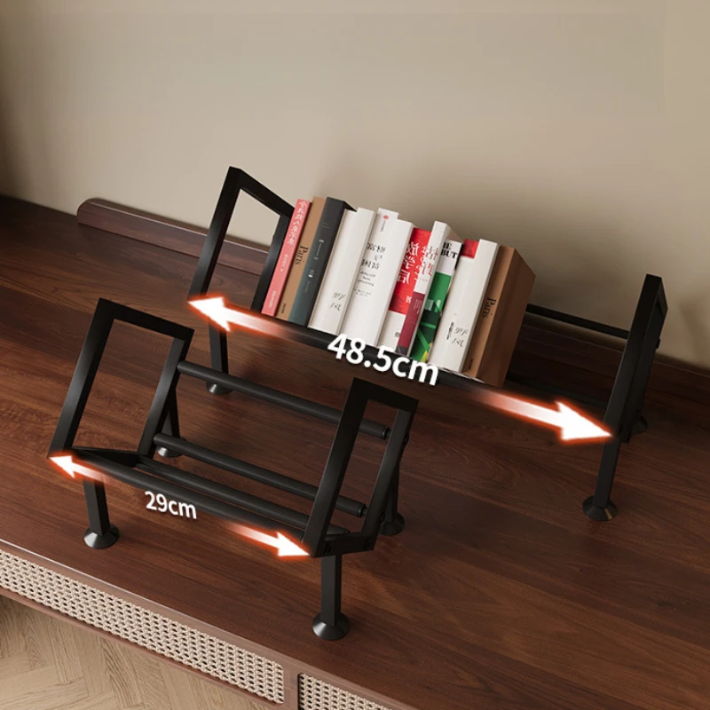 Expandable Desktop Bookshelf Adjustable Desk Organizer Storage Rack Space Saving Book Holder for Office Study Dorm Room