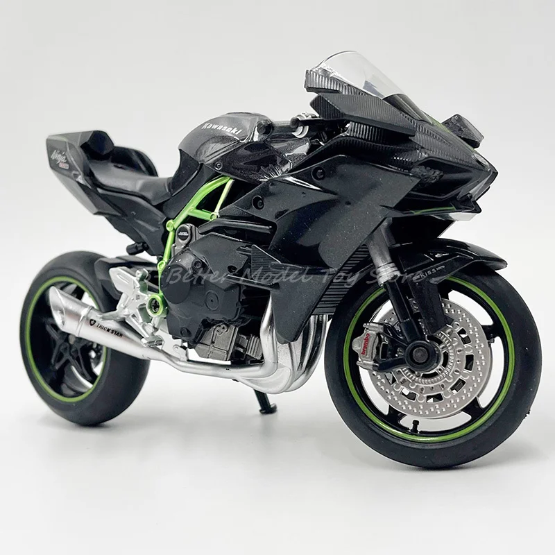 1:12 Diecast Motorcycle Model Toy Ninja H2R Sport Bike Miniature Replica With Sound & Light