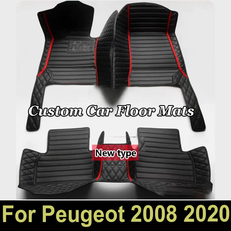 

Car Floor Mats For Peugeot 2008 2020 Auto Styling Custom Waterproof Decoration Leather Carpets Interior Accessories Foot Pad