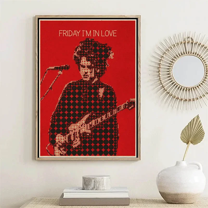 Vintage The Cure Rock Band Star Wall Art, HD Canvas Print Poster, Suitable for Home, Living Room, Room Decoration Painting