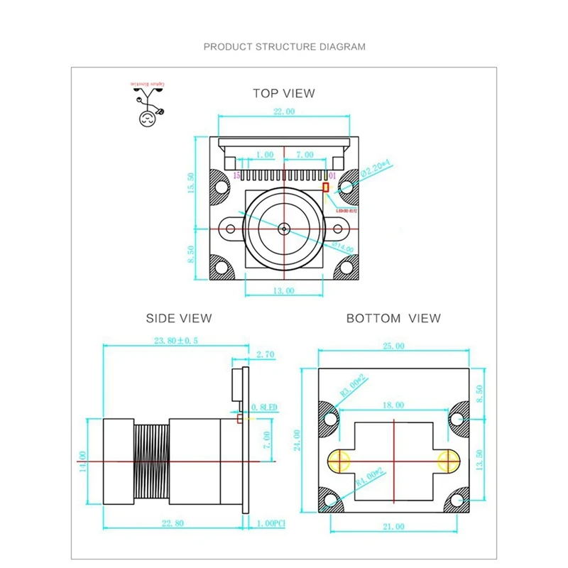 5MP OV5647 Camera Module Non-Night Vision Version New Black For Raspberry Pi 75 Degree 3.6Mm Adjustable Focus 1080P HD Webcam