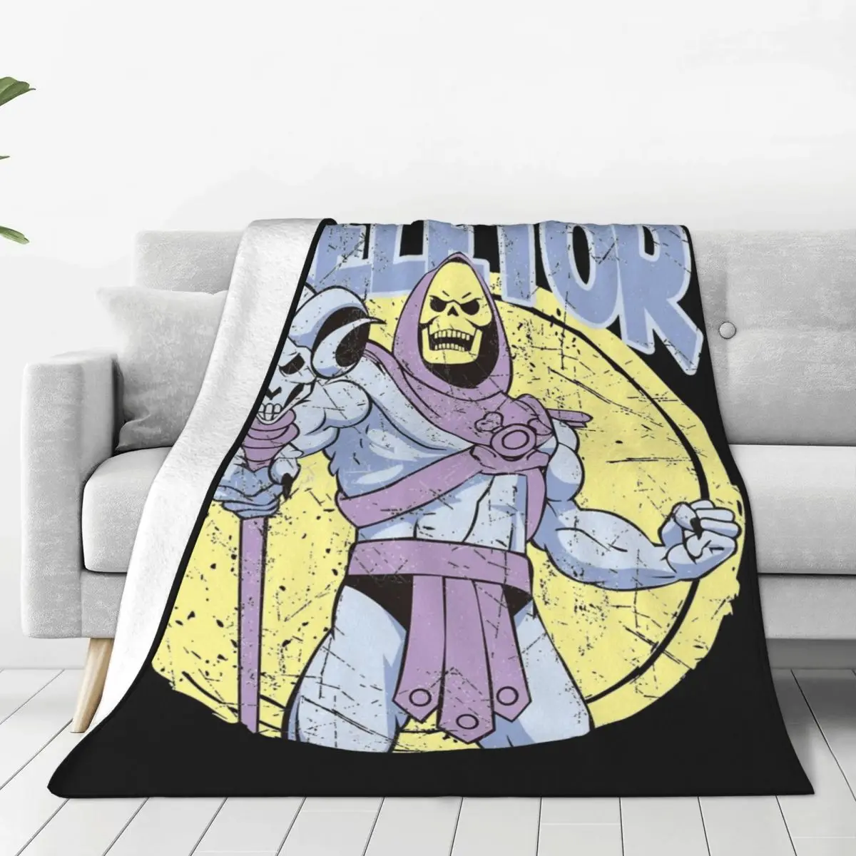 Skeletor Masters Of The Universe Cartoon Blanket Flannel Bed Heman He-Man Throw Blanket Relax Super Warm for Travel Bedspreads