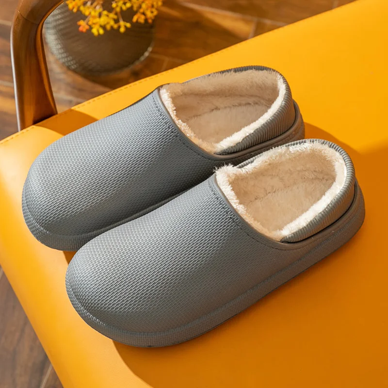 Winter Men's Korean Cotton Shoes Plus Velvet Thickened Warm Slippers Waterproof Anti-slip Comfortable Couples Snow Cotton Shoes