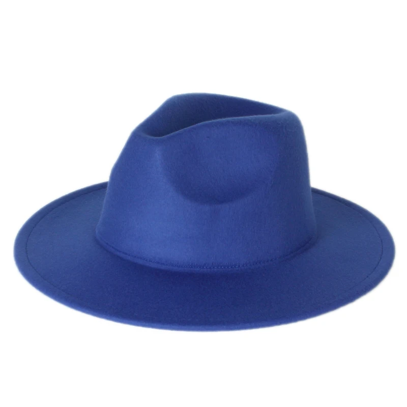 Hot Sale Autumn Winter Vintage Unisex Fashion Flat Wide Brim Jazz Fedora Hats For Women