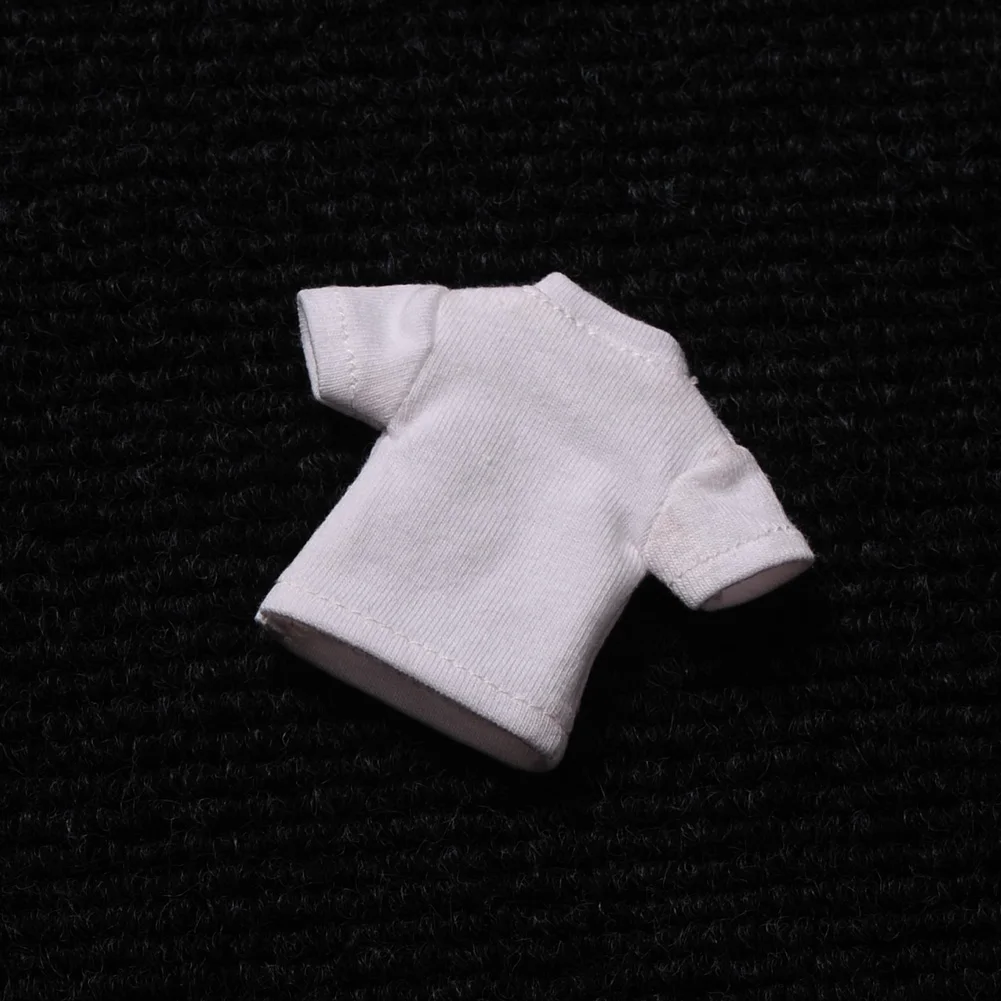 1/12 مقياس الرجال الأبيض قصيرة الأكمام تي شيرت رياضي ملابس علوية ملحق نموذج صالح 12 "ذكر الجندي عمل الشكل الجسم الدمى لعبة #5