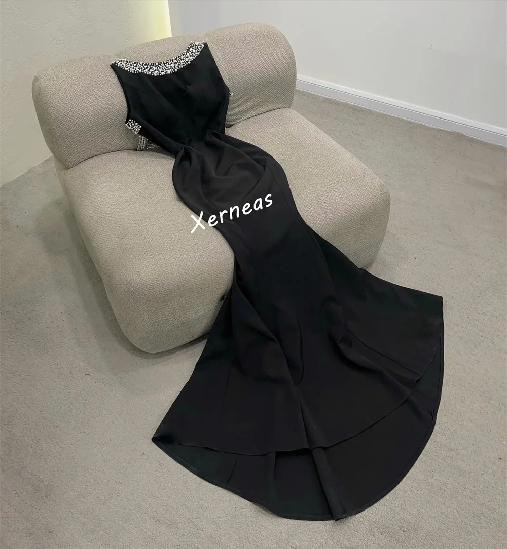 فستان سهرة رسمي مخصص برقبة دائرية فساتين طويلة بدون ظهر مناسبة مخصصة ومزاج أنيق لحفلات الزفاف اللامعة