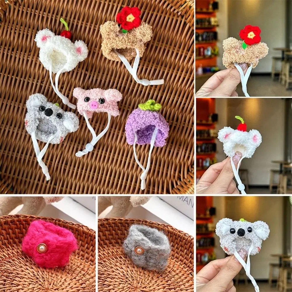 High Quality Fashion Woolen Plush Hat Candy Color Cute Knitted Scarf Mini Plush Doll Accessories for 10cm Cotton Dolls