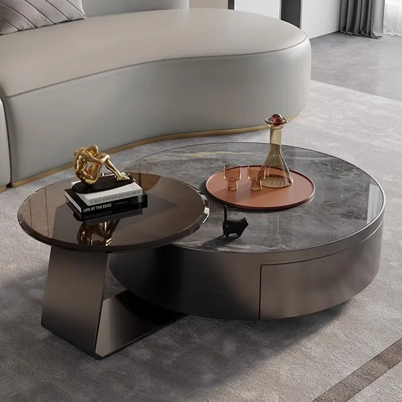 Round Metal Coffee Tables Fashion Luxury Entryways Hallway Coffee Table Modern Designer Muebles Para El Hogar Garden Furniture