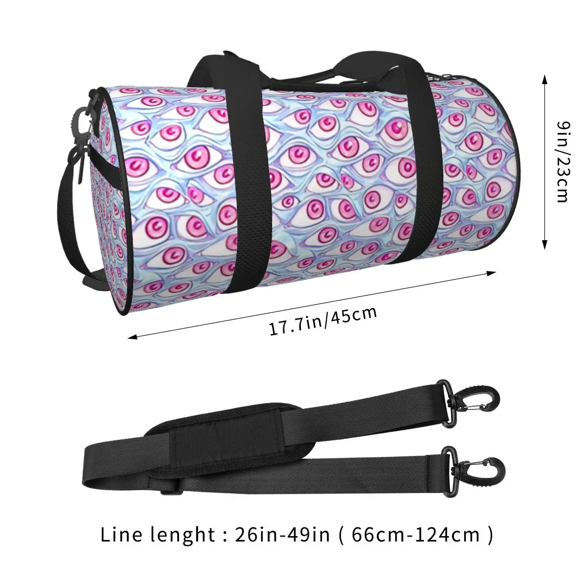 Wall Of Eyes In Baby Blue Sport Bags with Shoes Gym Bag Waterproof Men Printed Handbag Training Funny Fitness Bag