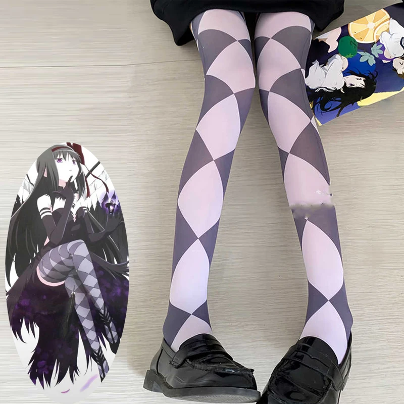 Anime Puella Magi Madoka Magica Akemi Homura Cosplay Stockings Flame Demon Form Knee Socks Halloween Costume Accessory