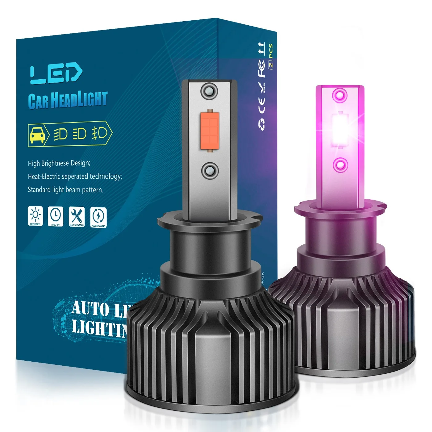 

PSX24W 2504 880 881 LED Headlight Bulbs 12V 50W Purple Pink Car Fog Lamp