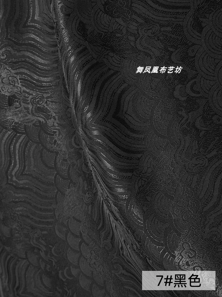 Imitation Acetic Acid Fabric Jacquard Cheongsam Long Sleeved Smooth Soft Apparel Sewing Fabrics Clothing Diy Sew Cloth Wholesale