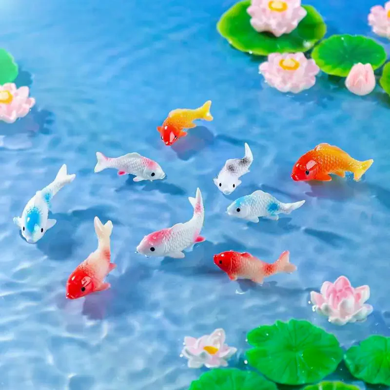 10 個 DIY 装飾金魚置物家の装飾ドールハウスミニチュアモデル魚鯉シミュレーション動物子供のおもちゃ