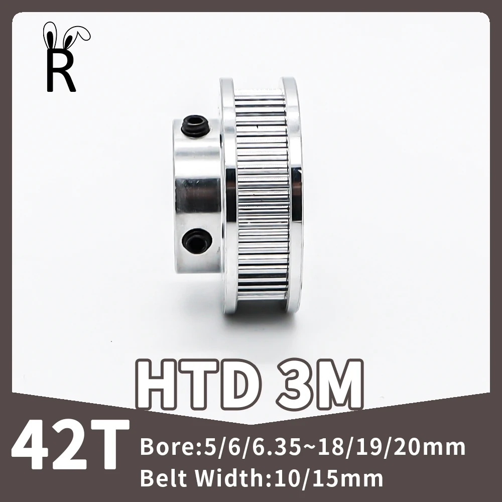 

42Teeth HTD 3M Pulley Synchronous Wheels Bore 5/6/8~18/19/20mm For Teeth Width 10/15mm 42 Gears 42T Timing Pulley 3M Belt Pulley