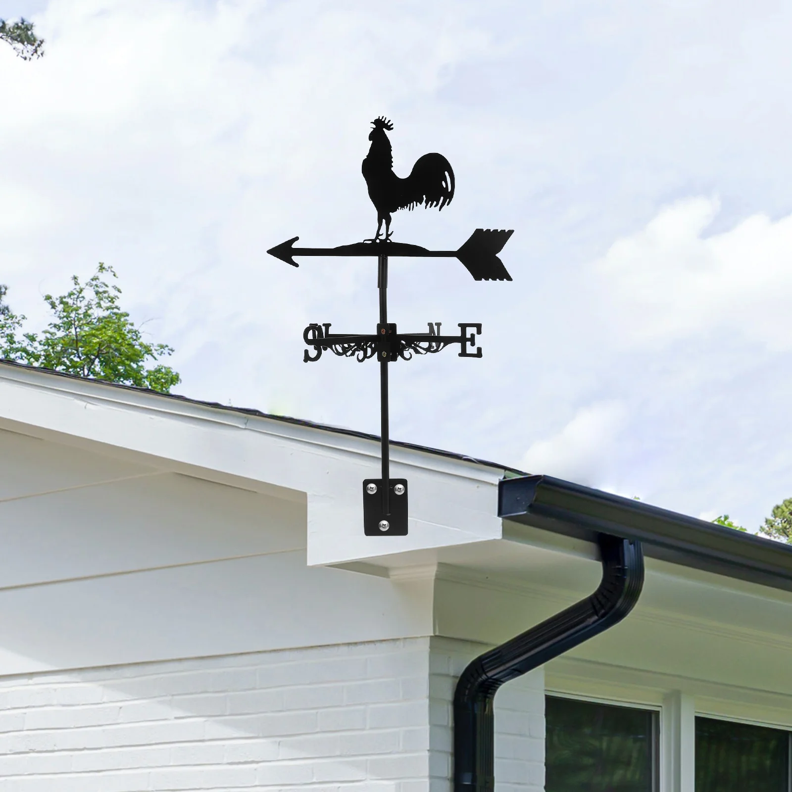 

Roof Weather Vane Yard Decor Ground Weathervane Stainless Steel Metal Ornament Vanes for Iron Wind Indicator Direction Lawn