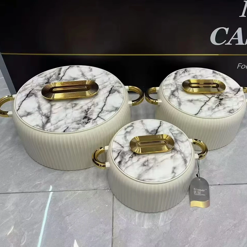 New Arrival Cooking Pot Set 2L+4L+6.5L Stainless Steel Home Use  Food Warmer Set for Ramadan