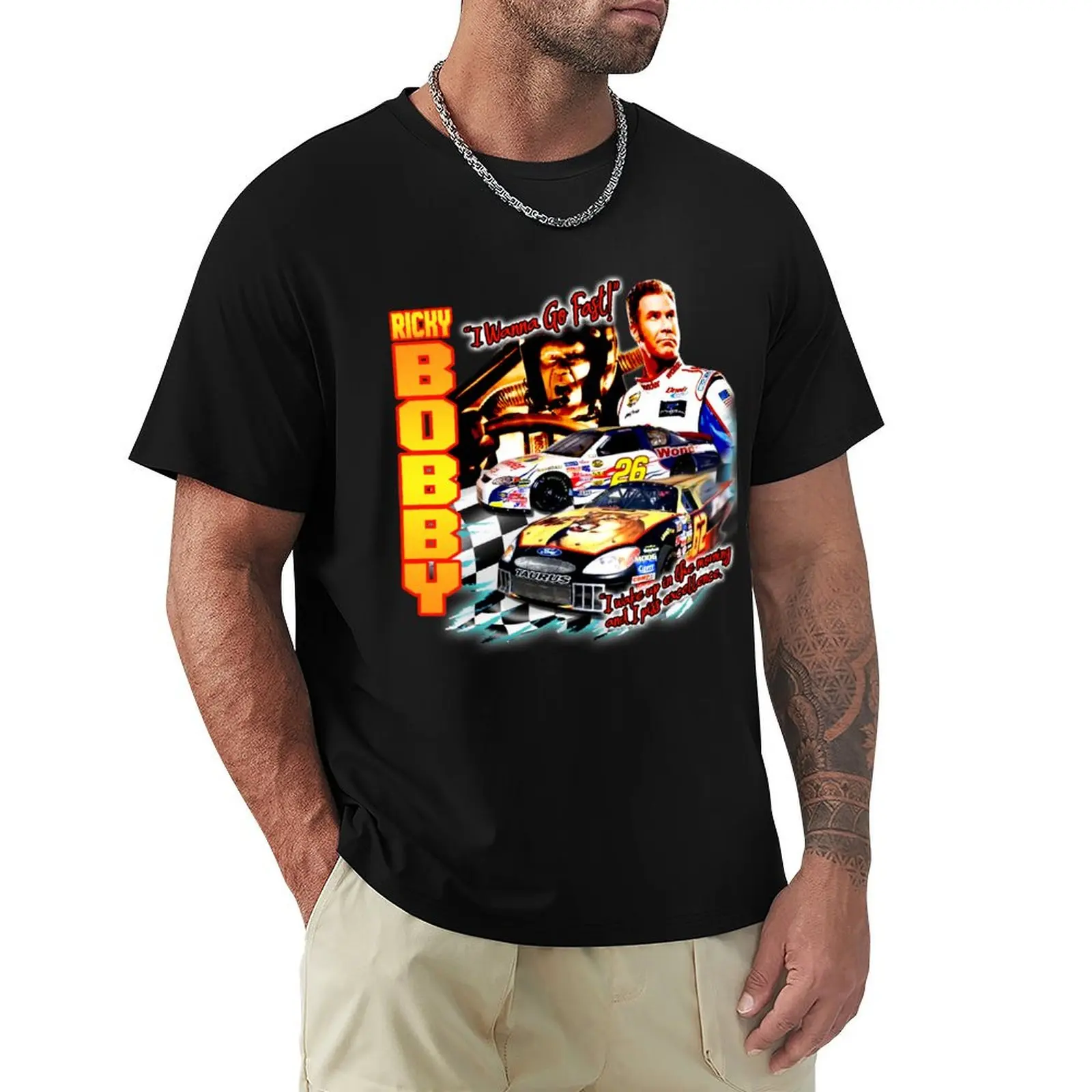 Ricky Bobby Racing Shirt T-Shirt Big Size Daily Wear T-Shirt