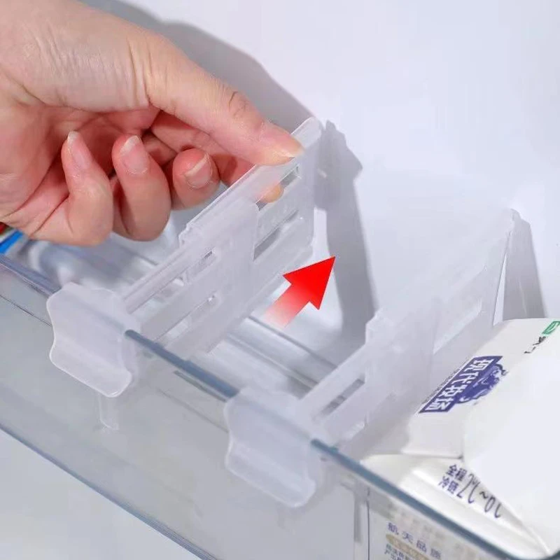 Tablero de partición de almacenamiento para refrigerador, estante de plástico, Clip divisor de separación, férula, puerta lateral de nevera, organizador de almacenamiento de alimentos, 5 uds.