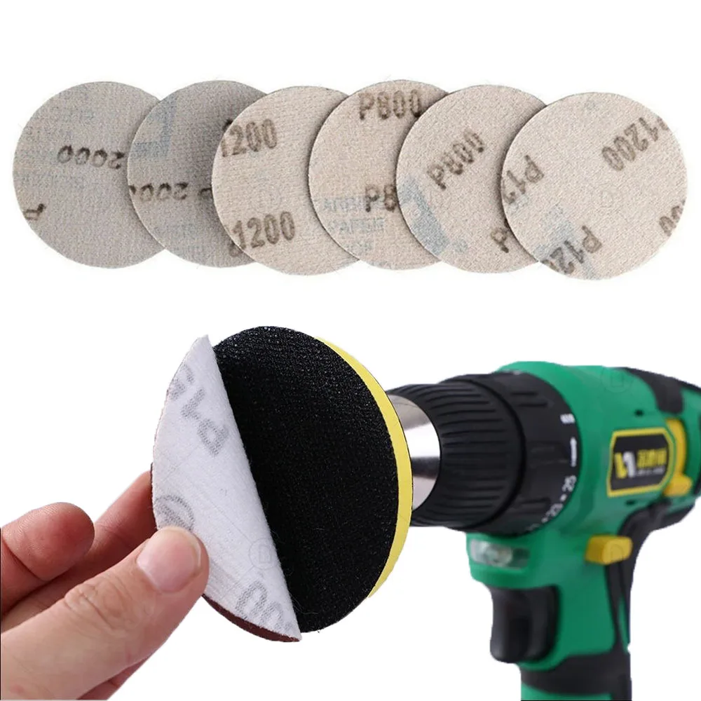 10pcs 3 Inch Round Sandpaper Disk Sander Disc 600-3000 Grit Sanding Grinding Disc Polish Pad For Polishing Wood Metal Headlight