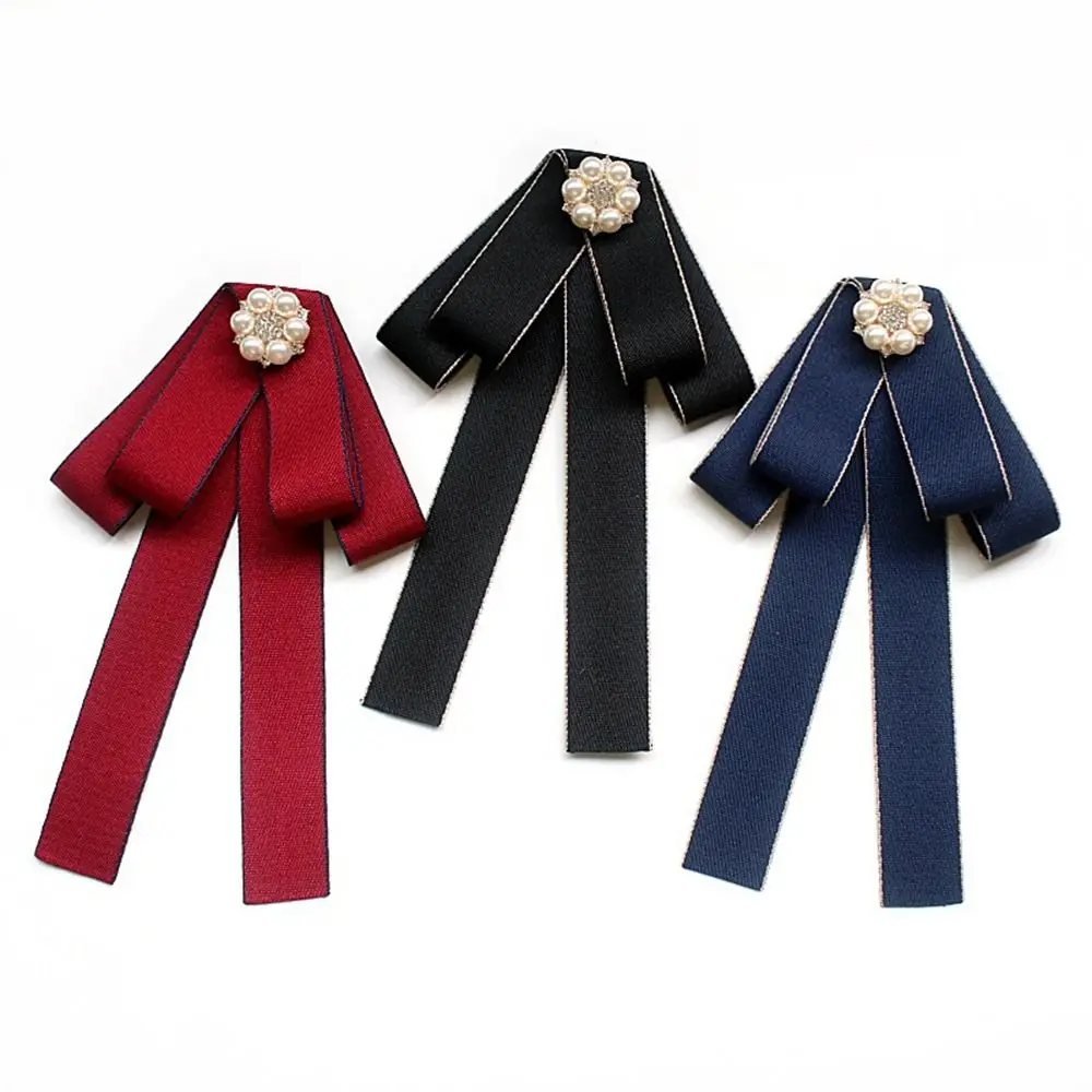 

Collar Bowtie Pearl Ribbon Tie JK uniform Tie Shirt Accessory College Style Cravat Neck Ties JK Bow Tie Small Bowtie