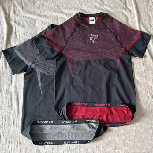 Imagen 1 del producto Camiseta Deportiva Elástica de Color Sólido para Hombre, Ajustada, de Secado Rápido, para Fitness, Running, Entrenamiento, Deportes y Gimnasio