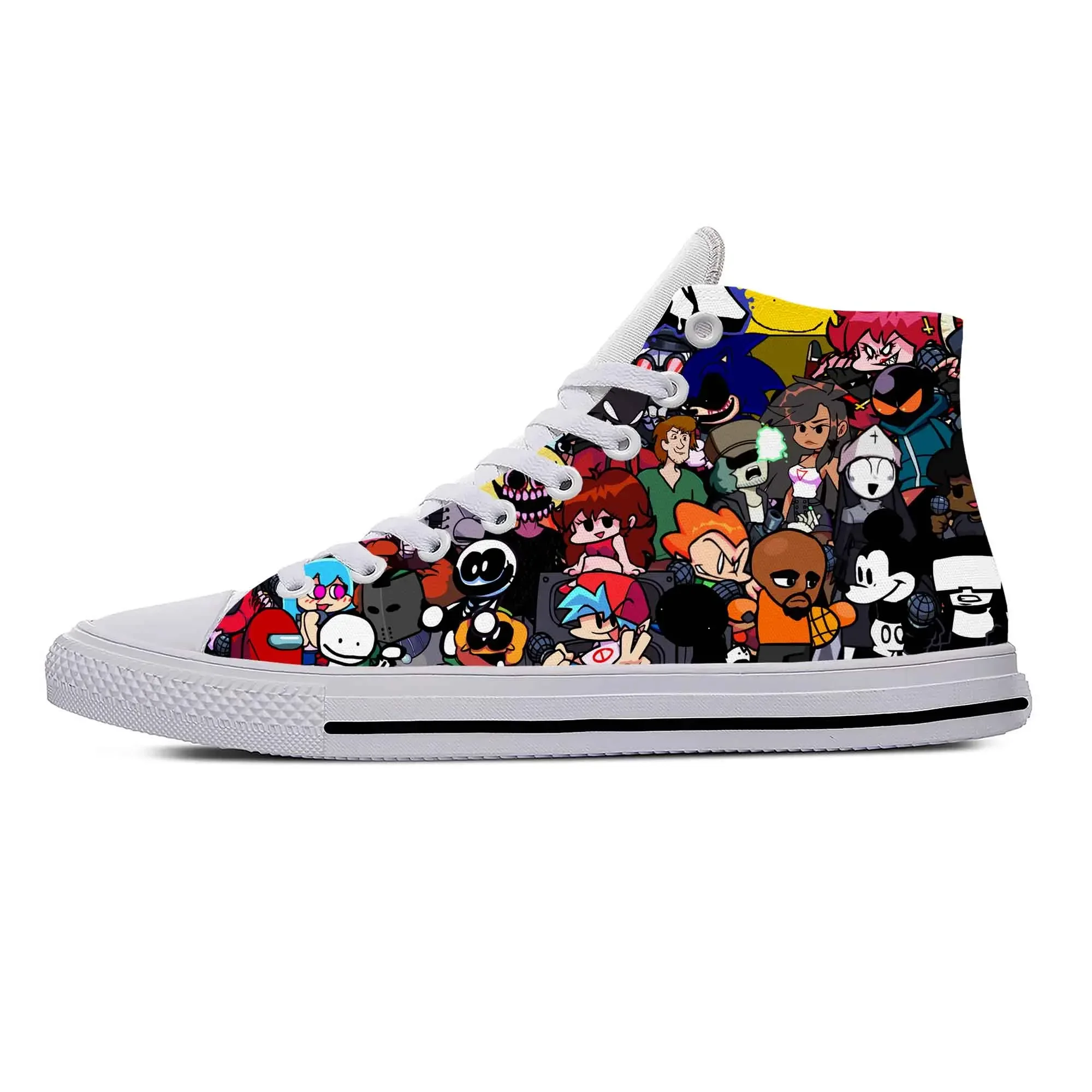 

Funkin Anime Cartoon Night Game Friday Cool Summer Casual Shoes Breathable Men Women Sneakers High Top Lightweight Board Shoes