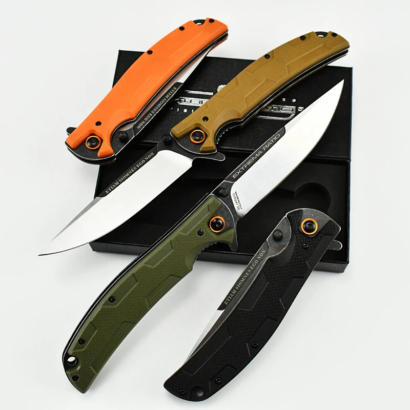 Outdoor high-hardness folding knife for survival in the wild, portable pocket knife, sharp bearing, quick-opening self-defense