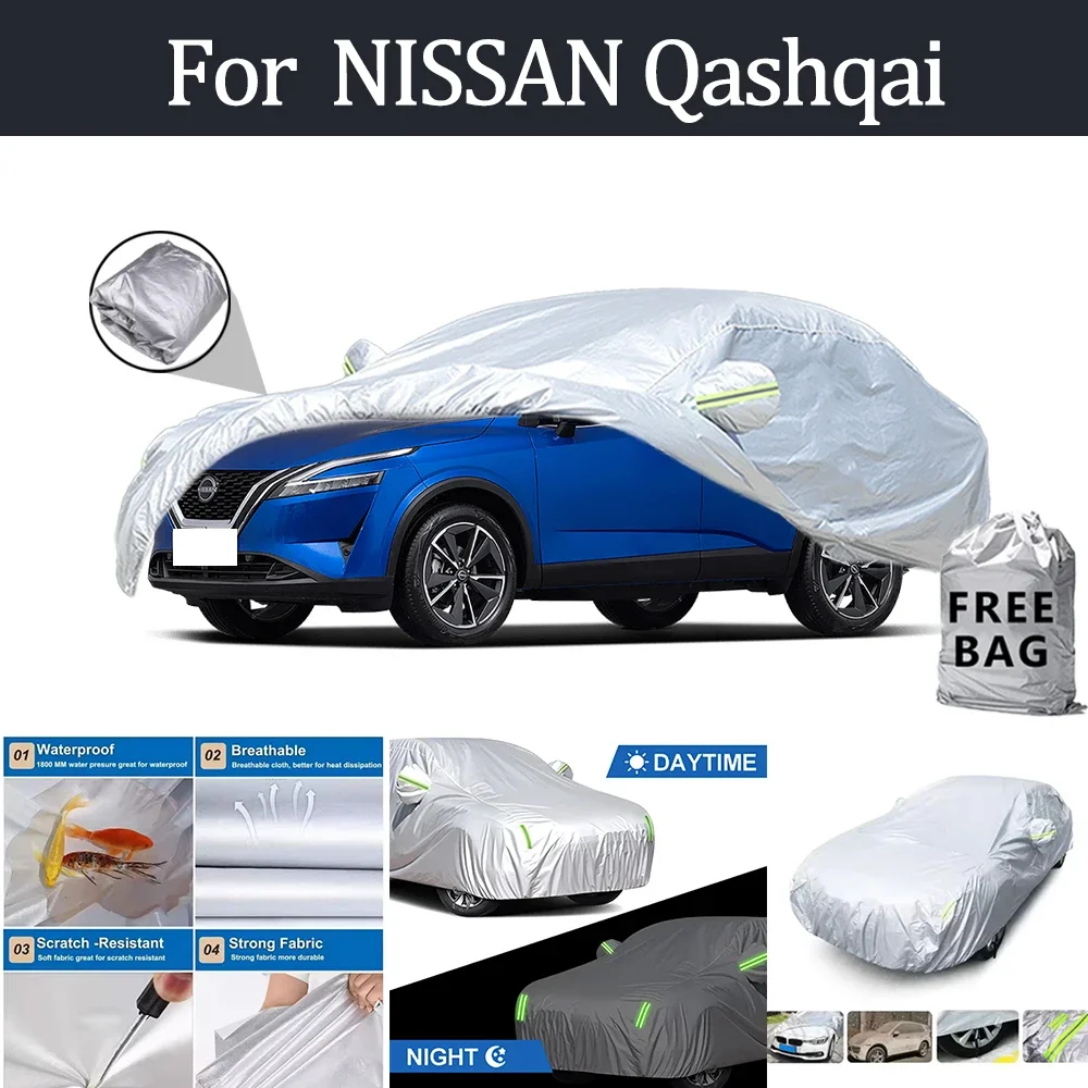 

For NISSAN Qashqai Car Cover Outdoor Protection Covers Snow Sunshade Waterproof Dustproof Exterior UV Car Accessories