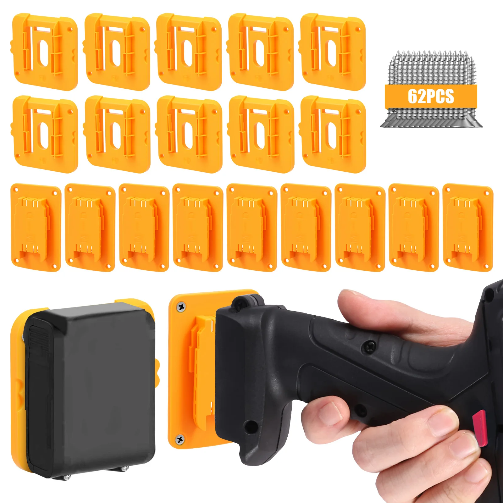 

Настенный держатель-органайзер на 20 аккумуляторов для Dewalt 60V 20V Li-ion и Milwaukee M12/M18 для верстака