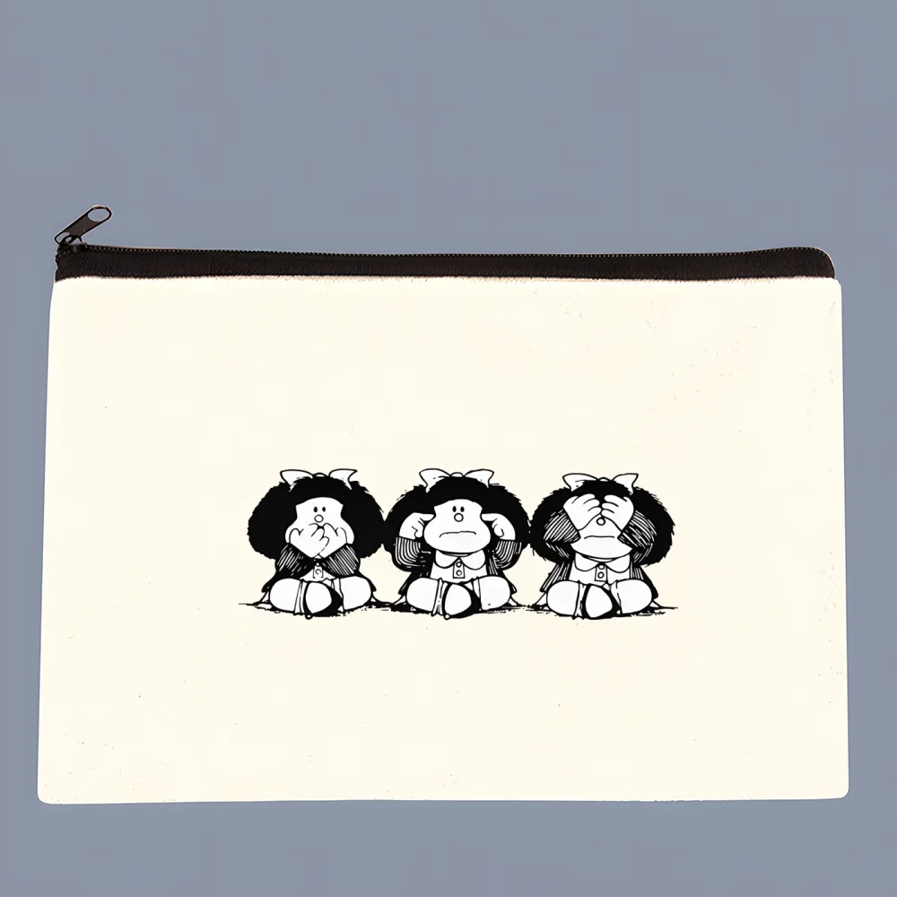 Mafalda monedero Vintage Mini billetera bolsa de cambio hogar portátil llaves tarjeta almacenamiento bolsa con cremallera