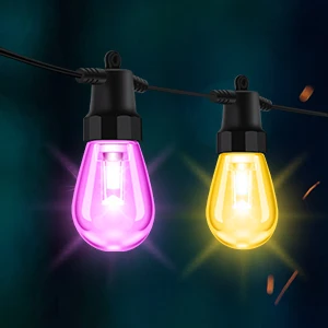 S14 llevó la luz de la cadena APP control color mágico múltiples variaciones vacaciones luces de Navidad fiesta al aire libre impermeable