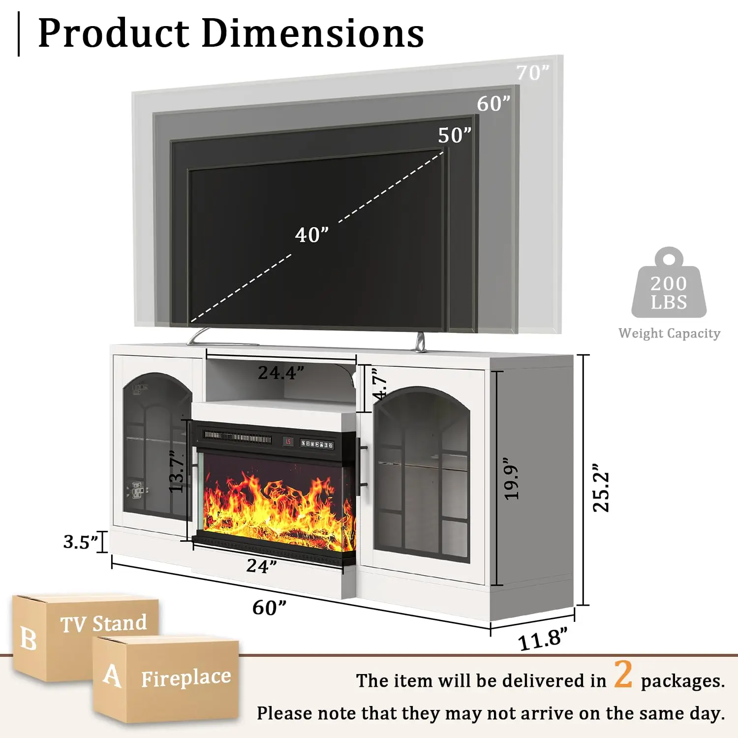 Fireplace TV Stand for TVs up to 70